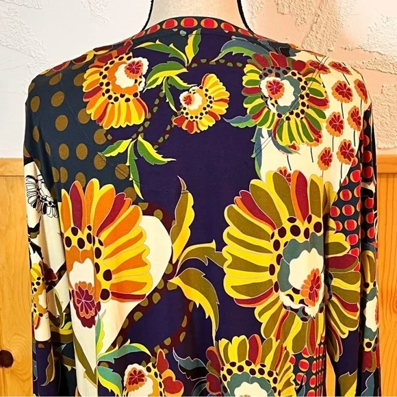 Johnny Was Janie Vibrant Floral Long Sleeve Top Sz-L - Picture 7 of 10